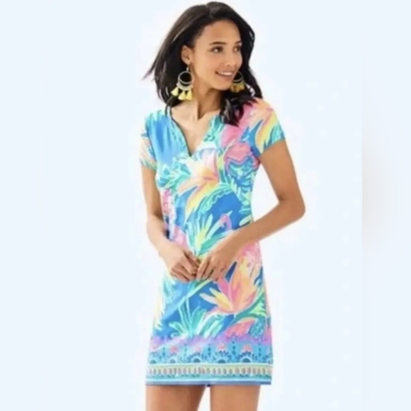 Lilly Pulitzer Dresses & Skirts - Lilly Pulitzer Sophiletta Dress Bennet Blue Showstopper Print UPF 50+ Size M